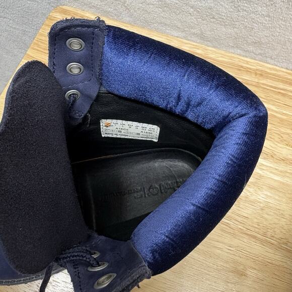 Timberland 6 In. Premium Boots Velvet Navy Nubuck Women’s Size 7 Blue TB0A1KC5 - Picture 15 of 16